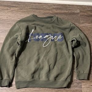 League Men's Olive Crewneck Sweater